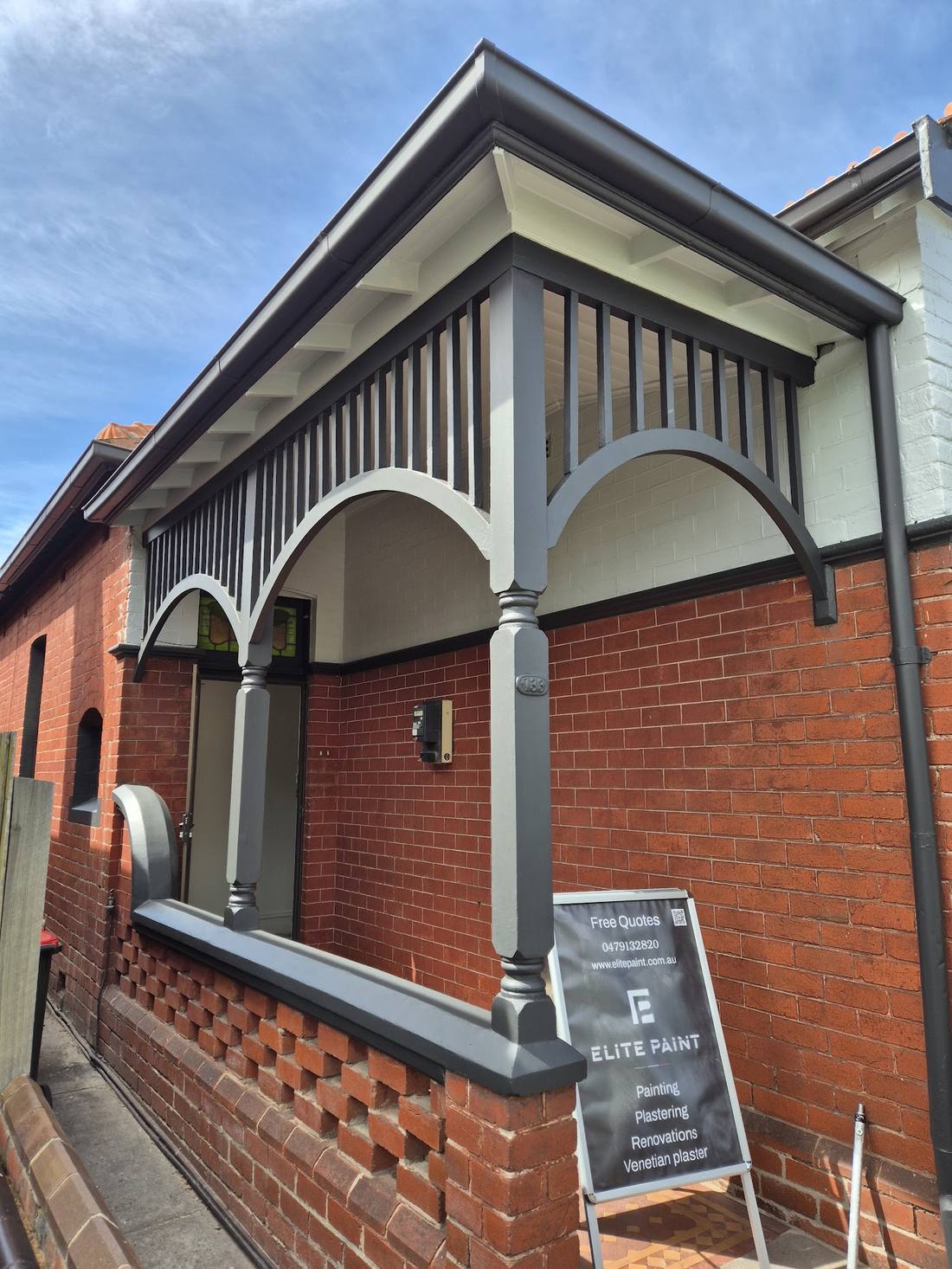 Federation gable and brickwork repainted in Melbourne's inner north