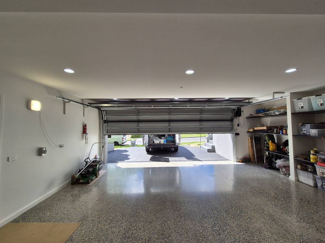 Polished concrete floor, ground and sealed to a honed finish