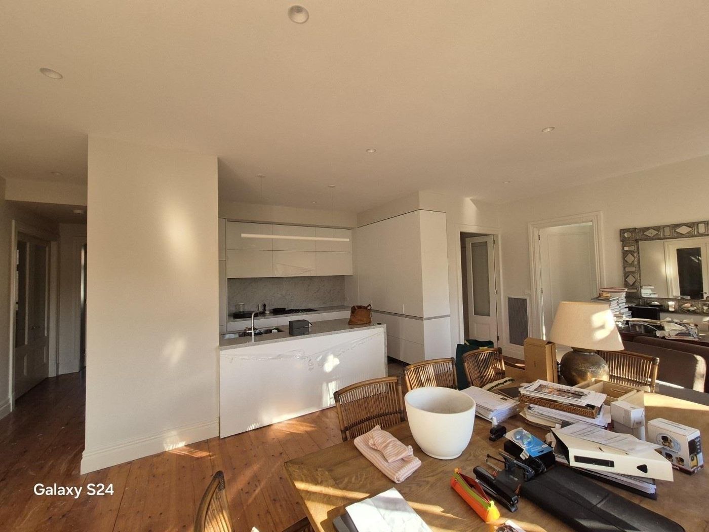 Open living and kitchen finished as part of a renovation